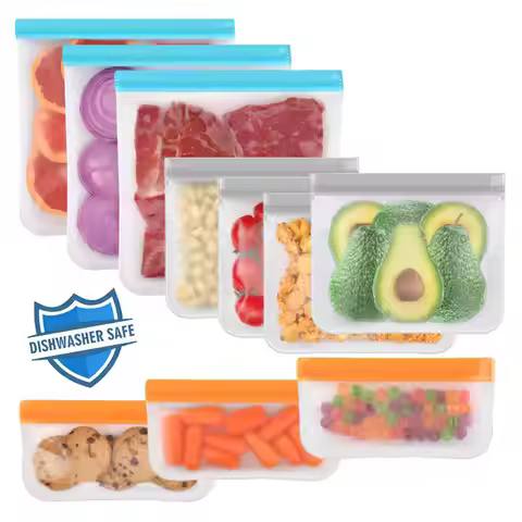Thickened PEVA Food Bag Reusable Freezer Bag Food Storage Bags Ziplock Leakproof Fresh Snack Bag Foo
