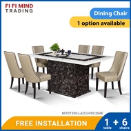 Sonia Marble Dining Set/ Marble Dining Table/ Meja Makan 6 Kerusi/ Meja Makan Marble/ Meja Makan Set