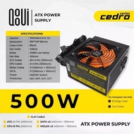 POWER SUPPLY Computer 500 Watt PSU PC QOEUi Cedro Series ATX-500W