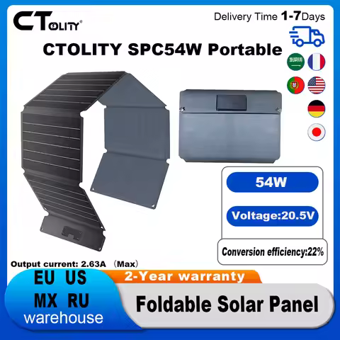 CTOLITY SPC54 54W 20.5V Charging USB Type C Portable Foldable Solar Panel For RV Home Energy Storage