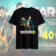 Baju War 2 T-Shirt War 2 Hrithik Roshan 100% Cotton Short Sleeve Lelaki & Wanita Tee 宝莱坞双雄之战#21