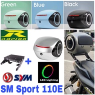 Combo Set Monorack Rapido SYM SM SPORT 110E Top Box Alien ABS Tail Box Siput 35L + LED Lighting Acce