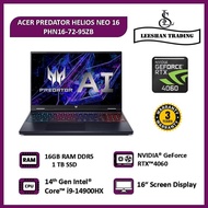 ACER PREDATOR HELIOS NEO 16 PHN16-72-95ZB (New 14th Gen Intel Core i9-14900HX / 16GB / 1TB / 4060-8G