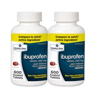 Member's Mark Ibuprofen Coated Tablets 200mg Pain Reliever Fever Reducer Nsaid (2 bottles (1200 tabl