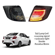 (1 Year Warranty) Perodua Bezza 2016 - 2022 Dragon Scale Albino LED Tail Lamp With Signal Running Li