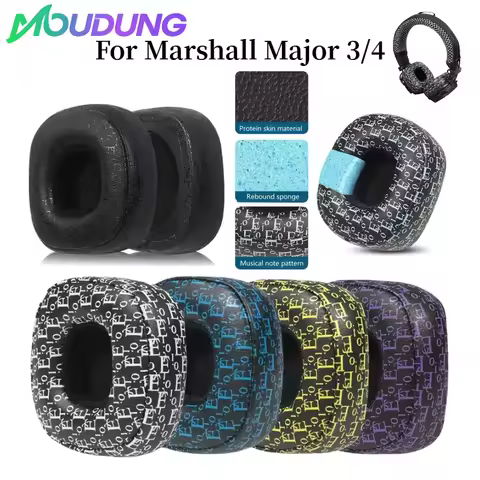 MOUDUNG Replacement Printed protein skin Earpads Ear Cushions for Marshall Major III/IV Headphones E