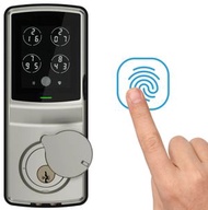 LOCKLY - PGD728F-SG Secure Plus PIN Genie™ 專利防偷窺按鍵+3D指紋+藍牙+鎖匙 智能平頭鎖 (緞面鎳色)