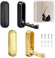 LEONTOOL Pack of 4 Foldable Coat Hooks for Wall Mount, Zinc Alloy, up to 66 lb/30 kg, Invisible Fold
