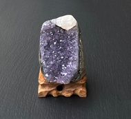 天然原礦四方來財異象夢幻紫滿天星紫晶鎮共生方解石及黑碧璽