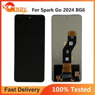 6.6 "Tecno Spark Go 2024ชุดประกอบดิจิไทเซอร์หน้าจอสัมผัส LCD BG6 ใหม่ 100% ต้นฉบับสำหรับอะไหล่ + เคร
