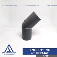 Knee 45° Degree 3/4" inch Keni 3/4 inch 45° Grest degree Elbow/ 3/4 45° PVC / L 3/4 45° DEGREE DEGRE
