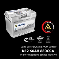 VARTA Car Battery Silver Dynamic AGM D52 60AH - CCA 680A