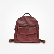 BERNIE Brown Cowhide Bag Vegetable Tanned Leather BackpackWanita