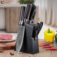 Canel&Co [6In1] Knife Set Cleaver Slicing Chef Knife Scissors Sharpener Stick Set Pisau Memasak Pisa