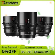 7artisans 35mm 50mm 85mm T2.0 Full Frame MF Large Aperture Cinema Lenses Professional lens for mirro