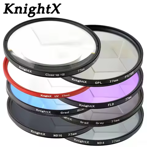 KnightX ND ND2 ND4 ND8 ND16 UV 49 52 55 58 62 67 72 77 color lens Filter for Canon EOS 1100D 700D 65