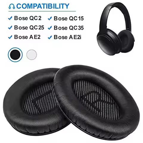 1 Pair Headset Cushion Memory Foam Replacement Ear Pad for Bose QC2/QC15/QC25