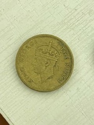《香港一毫硬幣》英皇喬治六世  男人頭  1毫硬幣