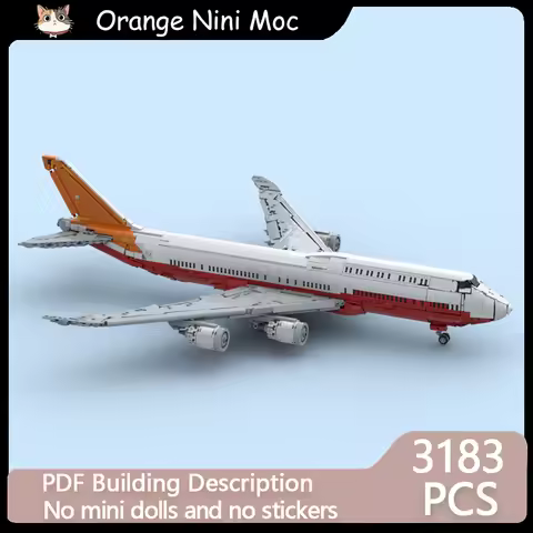 Military Aircraft Model MOC Building Bricks Fighter Jet 747-8I Modular Technology Gifts Holiday Asse