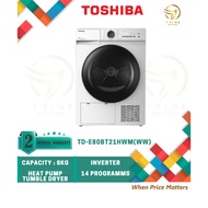 TOSHIBA 8KG INVERTER HEAT PUMP TUMBLE DRYER TD-E80BT21HWM(WW) / BEKO 10-12KG HEAT PUMP DRYER B5T6423