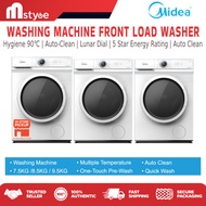 Midea MF-100W75 / MF-100W85B / MF-100W95B Washing Machine (7.5KG/8.5KG/9.5KG) Hygiene 90℃ Front Load