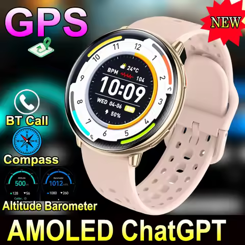 Men Women GPS Compass Smart Watch Outdoor Sports Tracking Barometer Altitude 1.43'' AMOLED Heart Rat