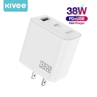 KIVEE สายชาร์จ USB Type C Charger 38W Portable USB C Charger Support Type C PD Fast Charging For iPhone 13 pro max / iPhone 13 mini / iPhone 12 pro max