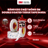 3M Double Coated Tissue Tape 9448A - many sizes - Blue and white