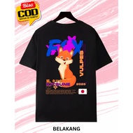 -Fox Distro Combed 30s T-Shirt with Cute Fox Image, Unisex Combed Short Sleeve T-Shirt with Fox Imag