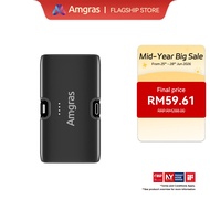 Amgras PowerWorld822 Mini Powerbank 5000mAh Built-in Foldable Type-C Lighning dual Connector & zinc 
