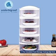 5 Tier Insulated Food Storage Tudung Saji Viral/ Bekas Simpan Makanan Bertingkat Jimat Ruang