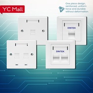 Dintek RJ45 Network Flat & Degree Faceplate with Shutter