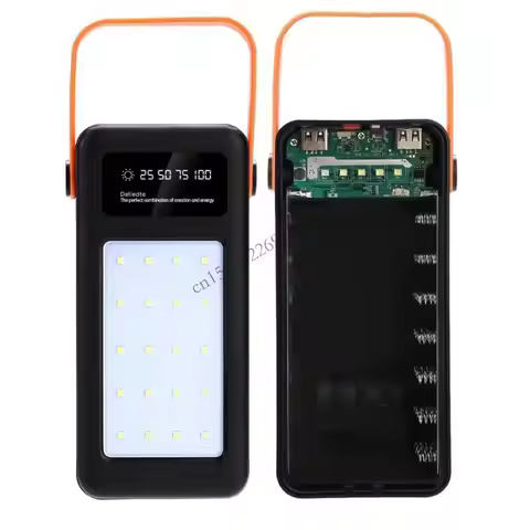 R9CB Detachable QC3.0 PD Quick LCD Display DIY 28x18650 Battery Case Shell without Battery Powerbank