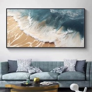 Abstract landscape painting 3d sea painting cream textured canvas wall art art original art canvas