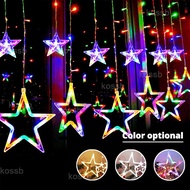 Christmas Light 4meters Led Curtain Lights Star Moon Dropping String Fairy Lights In/outdoor For Deepavali Ricardo