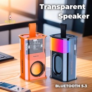 [360 Stereo Surround] Speaker Portable Bluetooth Speaker New Transparent Mech Audio TwoMachine Light