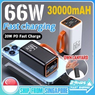 SG（Stock）30000mAh Mobile Power Mini Power Bank Digital Display Super Fast LED Digital Display Portable 66W High Capacity