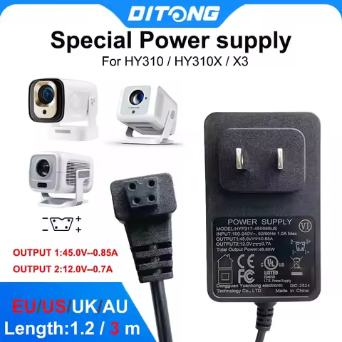 DITONG X3 projector Original extended power adapter 45v DC cable extension Suitable for Magcubic HY3