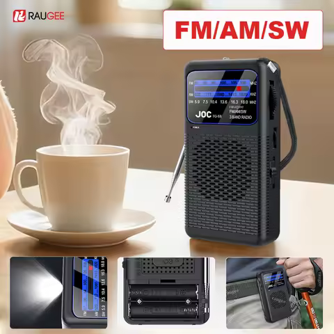 Portable Radio AM/FM/SW Pocket Radio Battery Operated Radio Good Reception Supports Wired Earphone M