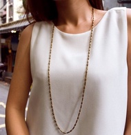 手工飾品設計-復古竹節黃銅長項鍊