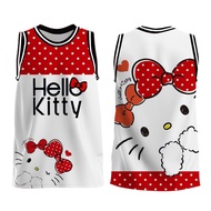 Baseball Cute Hello Kitty Print Jersey Quick Drying Breathable Casual Sportwear Jersey