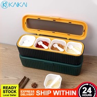 🔥 ISOLATED COMPARTMENT 🔥 4 In 1 Condiment Jar Set Separable Seasoning Box Spices Sugar Salt Pepper S