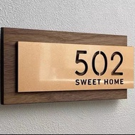 Black gold acrylic unit number signage House CustomisedNumbers Plaques Number Signage Home door numb