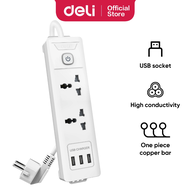Ổ điện Deli cao cấp có cổng USB + đèn led thiết kế đặc biệt .Các Mã sản phẩm ET401-ET411