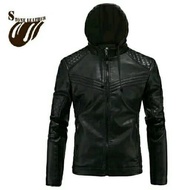 HOODIE BLACK SYNTHETIC LEATHER