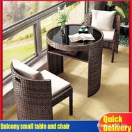 Free shippingBalcony small table and chair combination leisure table one table two chairs leisure te