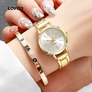 Lovito Watch Water Proof 2pc Gold A Watch LFASCS875