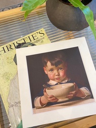 本店獨立印製美國1915年VINTAGE 家樂氏麥片小孩廣告插畫