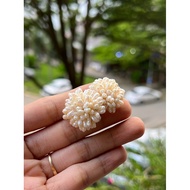 Rice pearl earrings (real pearl), clip-on