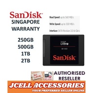 Sandisk Ultra 3D SSD 250GB 500GB 1TB 2TB 2.5" Sata SSD - 3 Years Warranty